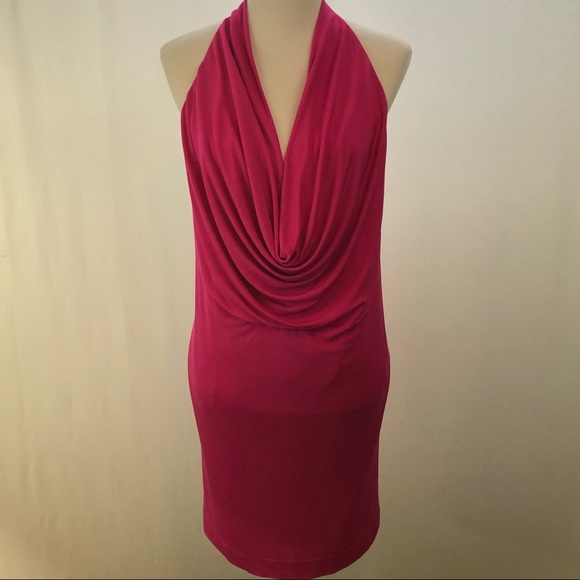 bebe Dresses & Skirts - Bebe Halter Style Dress w Open Back -Sz M